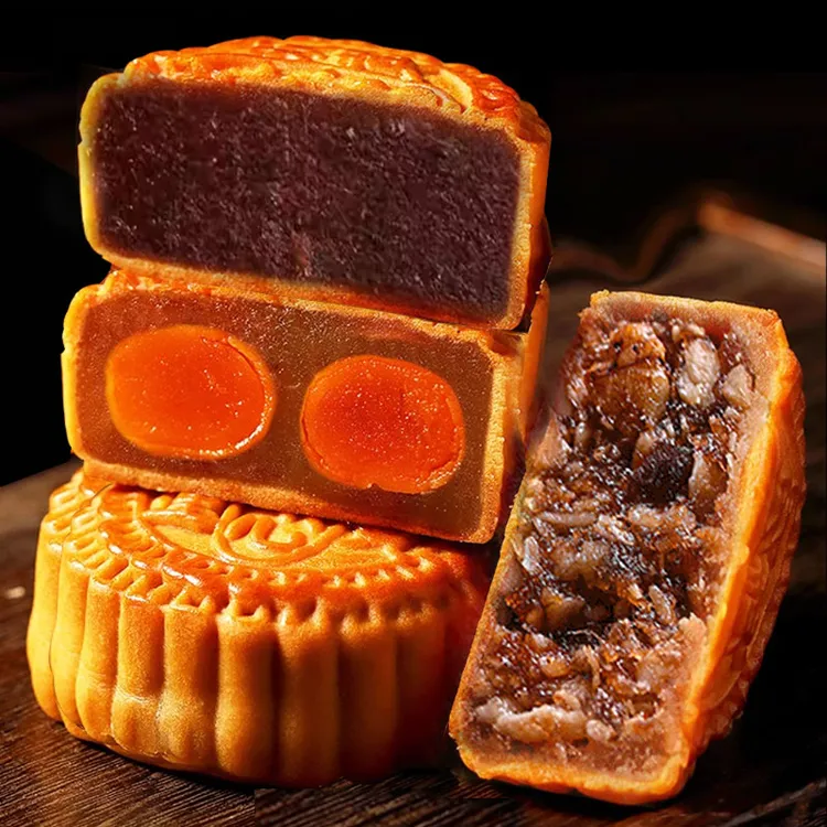 华香园广式双黄白莲蓉月饼多口味月饼正宗陈皮豆沙五仁月饼中秋