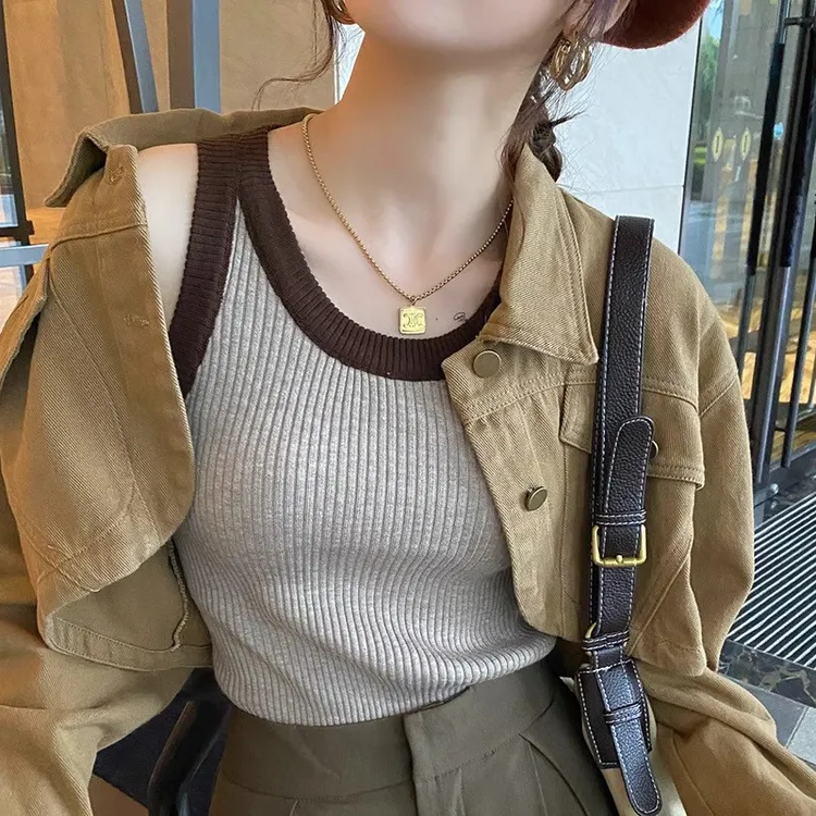 针织背心女装内搭2025春夏季新款设计感遮副乳打底小吊带上衣外传