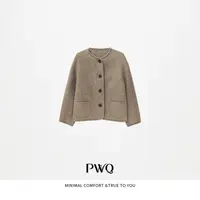 【简奢美学】大衣圆领长袖单排扣100羊毛外套WLGJ-259126-QD