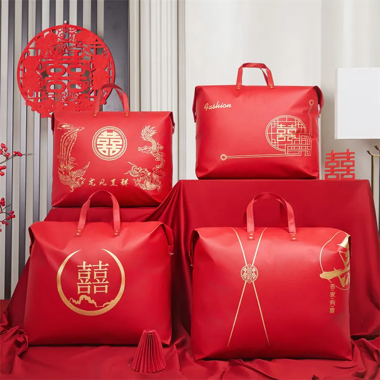 中式古典防水卧室婚礼被子防尘袋婚庆枕芯毛毯袋子