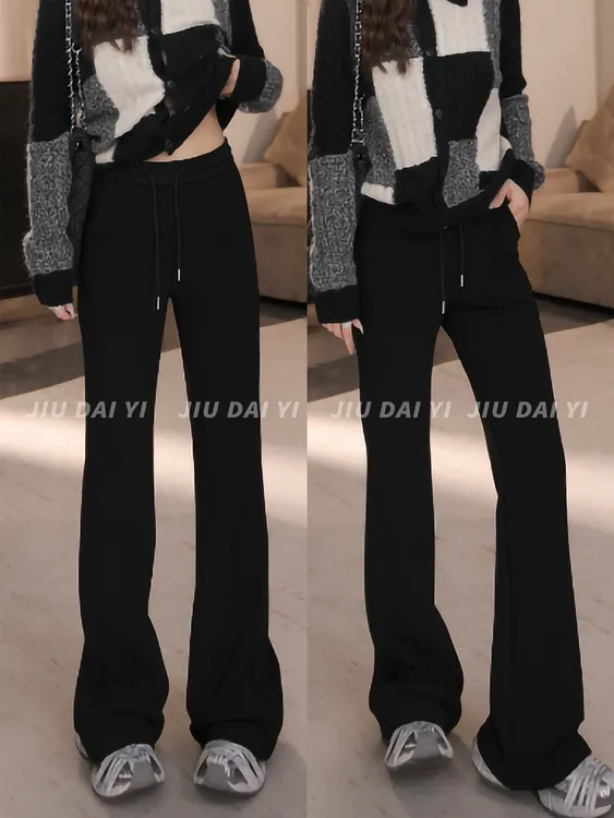 玖黛衣【秒变超模腿】冬季微胖小个子微喇裤子KZP48061 KZP48062