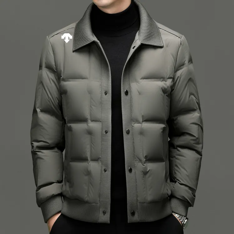 迪森家桑男士短款羽绒服休闲保暖翻领时尚冬季男装外套商务秋冬
