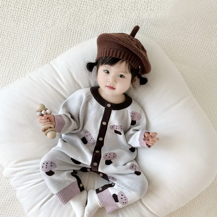 衣服宝宝毛衣春秋洋气针织连体衣婴儿春装可爱甜美哈衣春季包屁衣