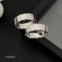 925银戒指 《小齿轮》小众设计轻奢风简约光面齿轮拼接纯银戒指