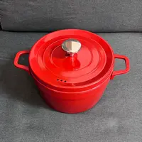 红色珐琅锅 家用炖肉煲汤锅焖烧养生铁锅锅具