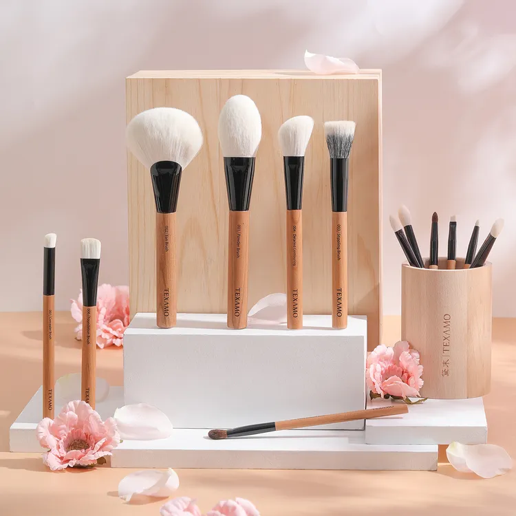 texamo黛末未染眼部套刷刷子动物毛腮红晕染眼影刷13支全套刷子