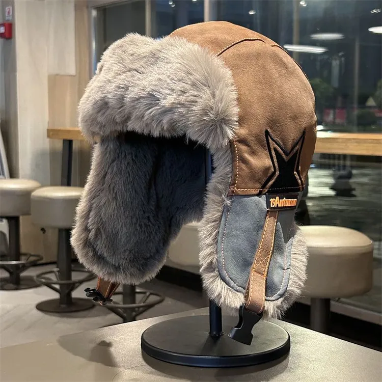 雷锋帽男女冬季加绒加厚保暖骑行护耳帽东北户外防风滑雪飞行员帽