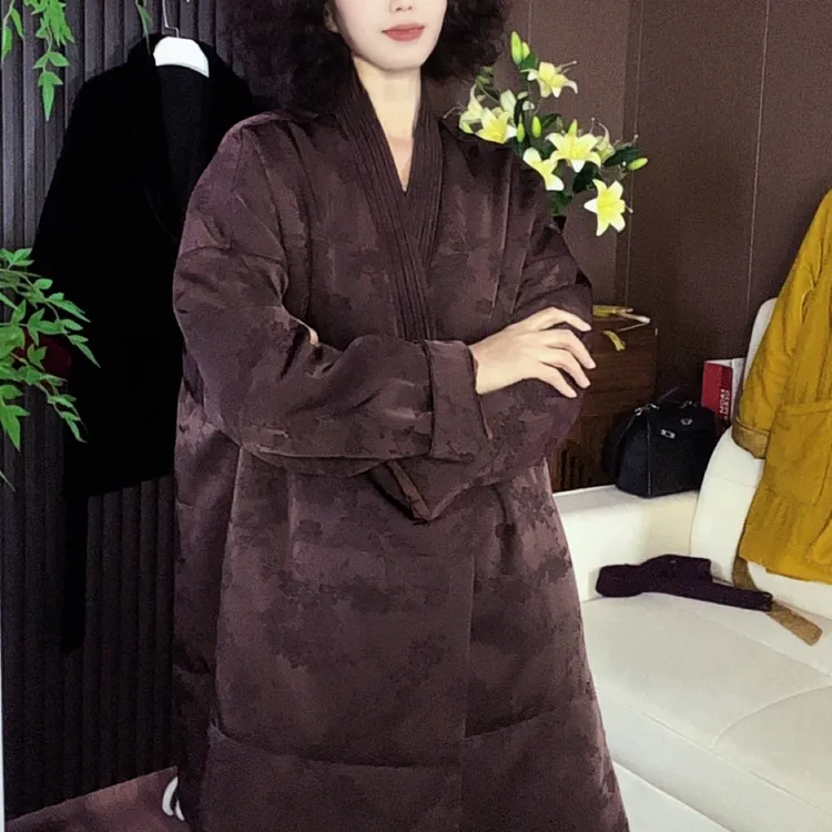 冬季加厚保暖时尚韩版中长款大衣秋冬上衣国风中式