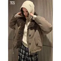 TT【】100%新疆长绒棉90鹅绒保暖羊毛毛领羽绒外套Y5107