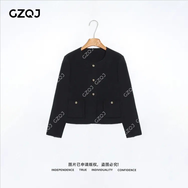 老琴私服【莫吉托】流光风100绵羊毛短款小香风毛呢外套大衣36503