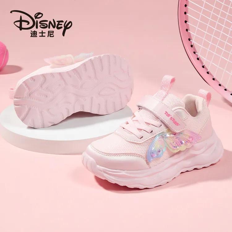 迪士尼女童3-12岁网面运动鞋开学季校园学生轻便女孩减震跑步鞋 