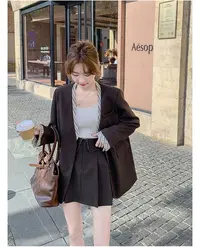 轻熟风复古气质西服外套女2025秋新款小个子显瘦西装外套