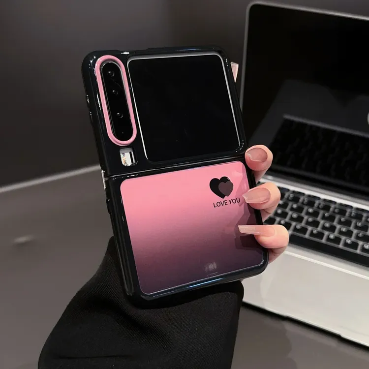 适用华为PuraX手机壳爱心笑脸奶油折叠支架华为PuraX典2024高级感