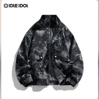 IDLE IDOL秋季新款扎染印花复古休闲宽松立领迷彩男装夹克外套