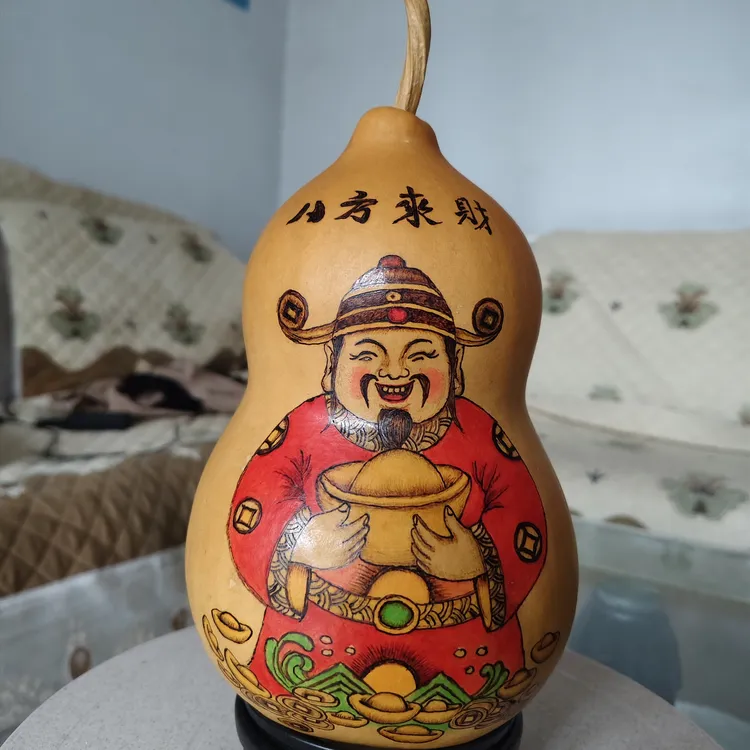 烙画葫芦福禄葫芦，净高23厘米
