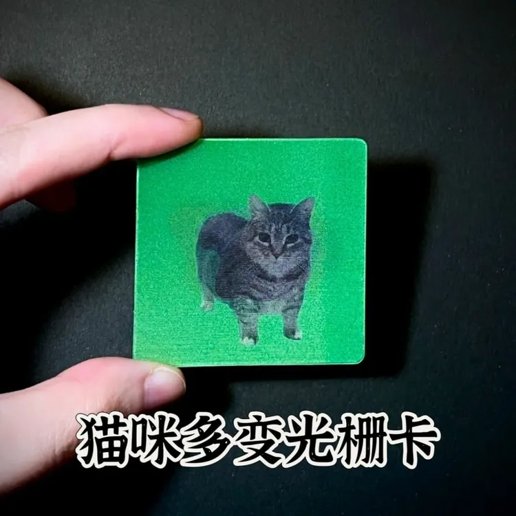 网红同款oiiai搞怪抽象小猫光栅卡解压创意表情送朋友闺蜜礼物