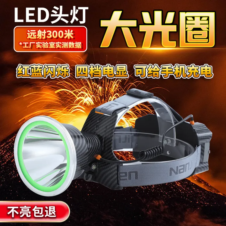头戴式头大功率灯户外钓鱼登山矿灯赶海营露跑步强光远射超长续航