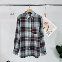 C343翻领厚款长袖常规款磨毛秋季不对称刺绣中长款衬衫254Z