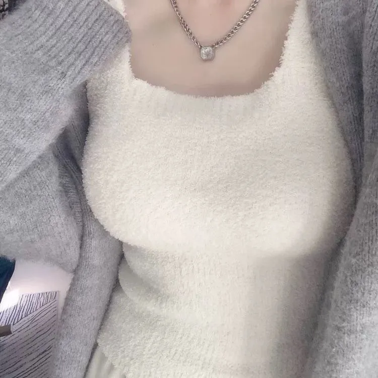 羊羔绒带胸垫保暖内衣女背心免穿文胸一体式加绒加厚冬季内搭打底