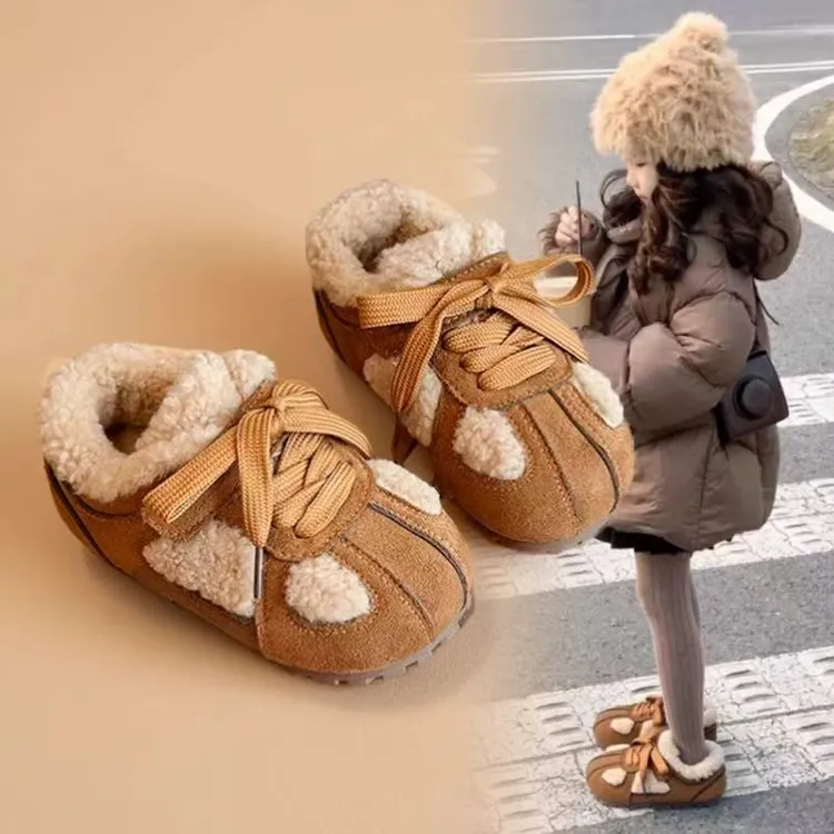 ABC女童棉鞋冬季新款儿童韩系豹纹加绒保暖休闲鞋软底防滑宝宝鞋