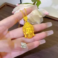 铜合金项链 精品3厘米佛头搭配肖邦链古法素款精美百搭