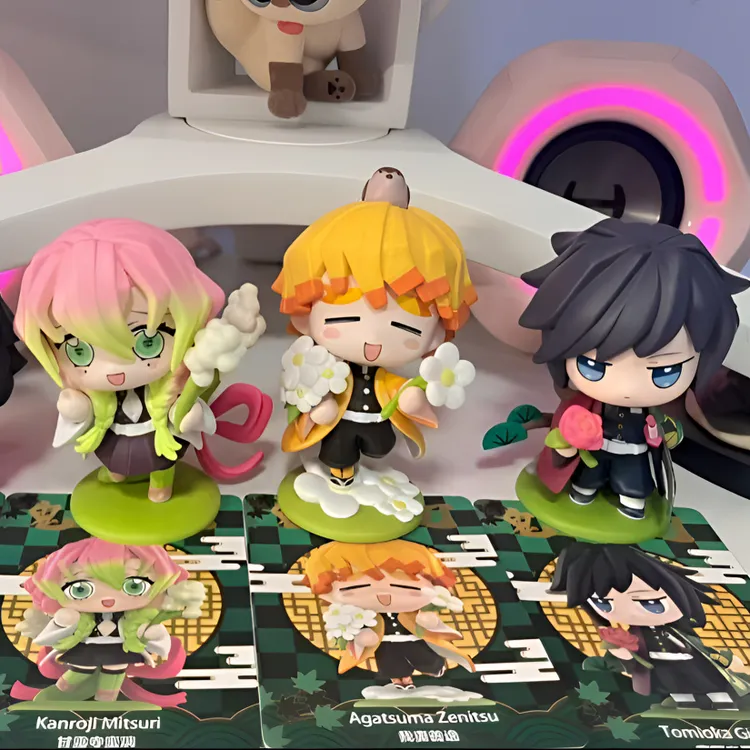 鬼灭的刃盲盒手办泡泡炭治郎手办蜜璃善逸手办生日礼物摆件【二创】