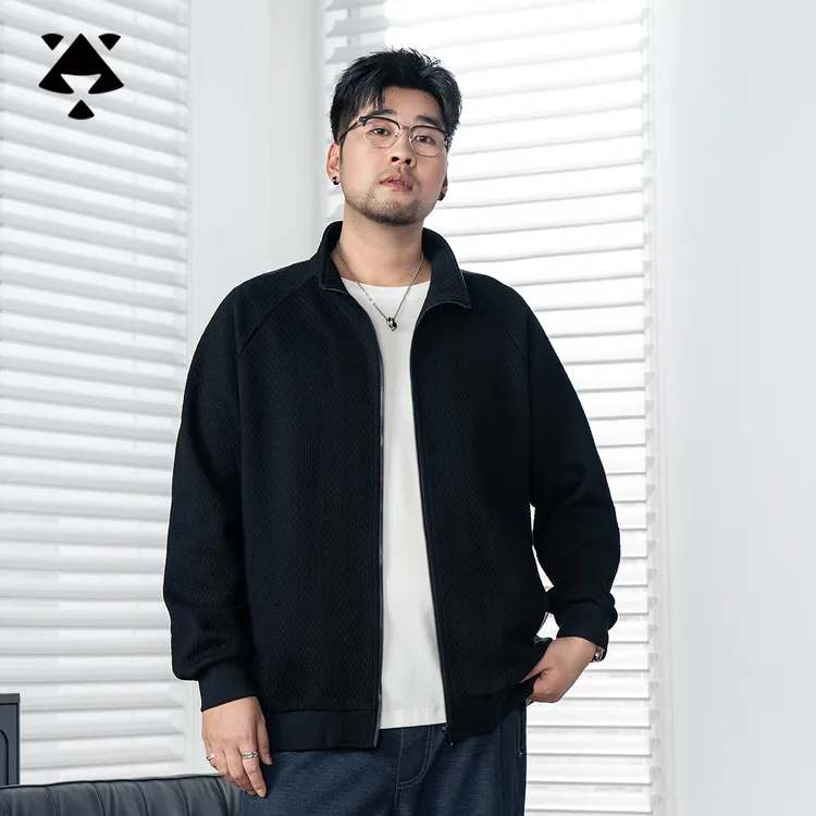 森老板大码轻奢痞帅男装秋季立领夹克高级感显瘦百搭休闲男士外套