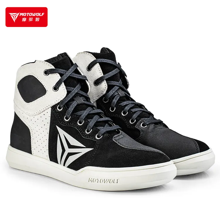 摩多狼摩托车骑行鞋四季休闲通勤真皮金丝狼骑士骑行靴子机车装备