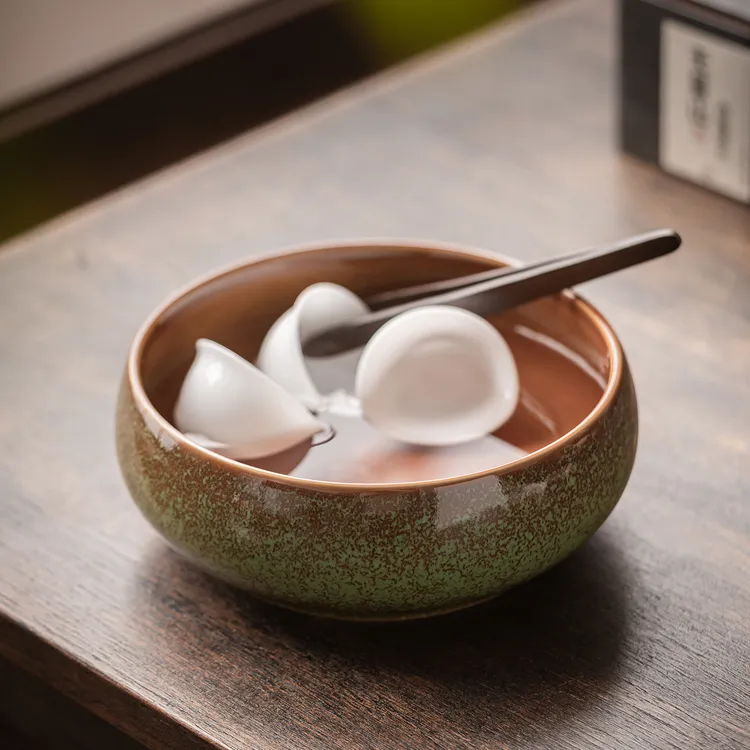 茶洗大号特大家用笔洗窑变瓷陶瓷茶具配件洗茶碗茶道零配水盂水洗