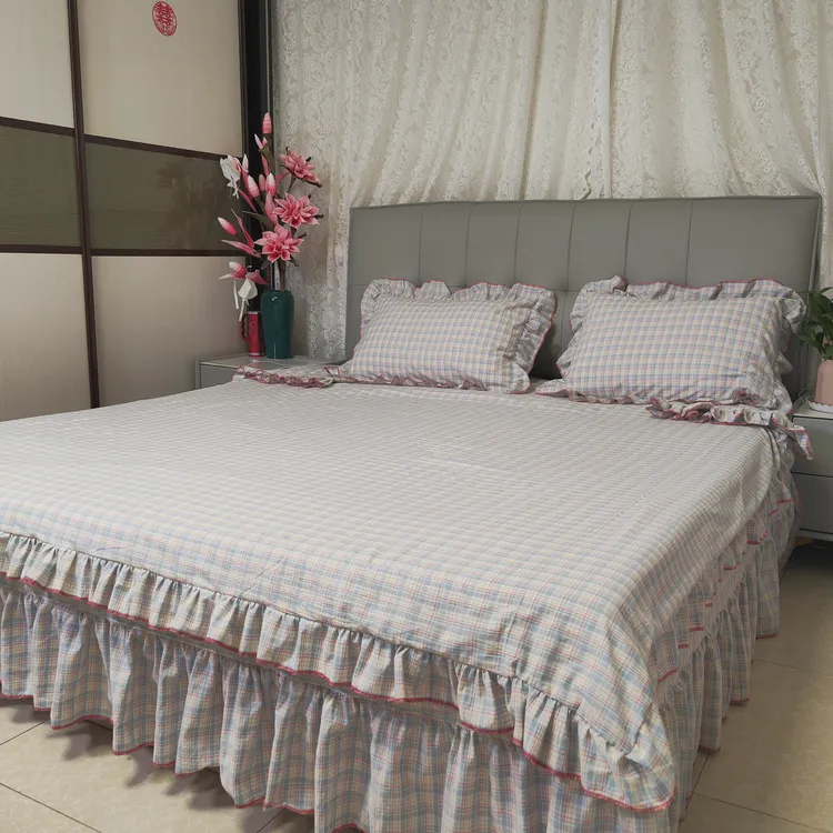 水洗棉荷叶边款四件套