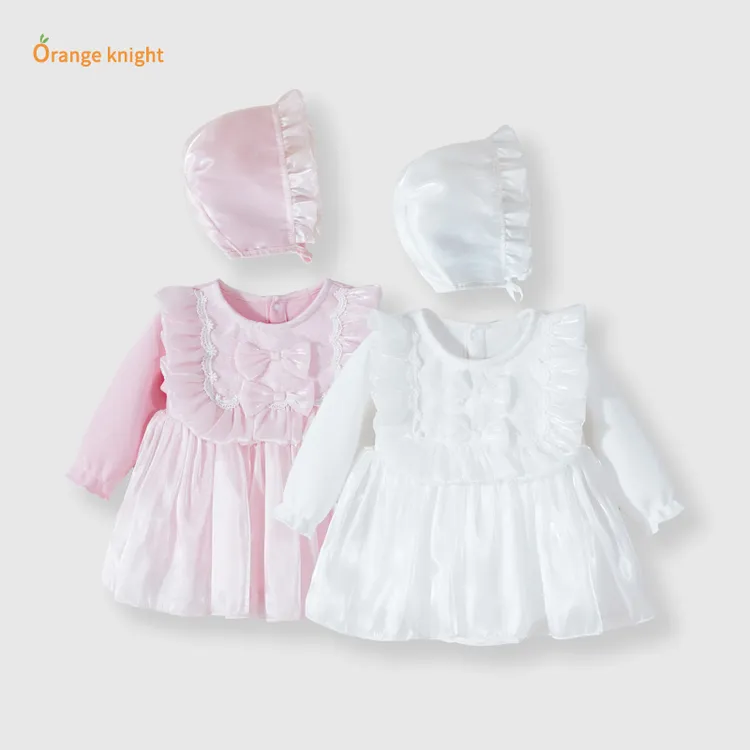 女宝宝连衣裙婴儿包屁衣秋冬蝴蝶结汉族裙子女童满月百天周岁衣服