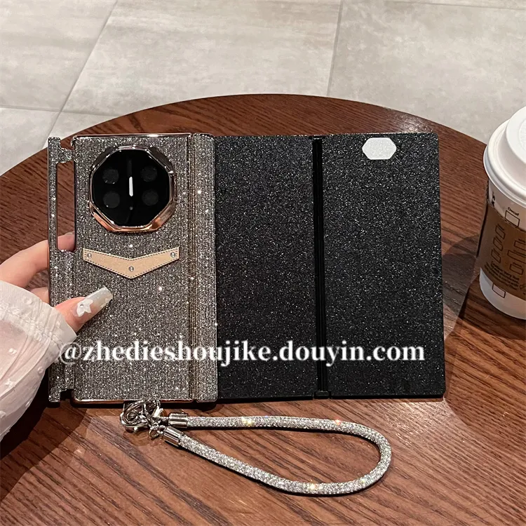 适用华为Mate XT三折叠手机壳XTs非凡大师小碎钻链条铰链全包保护