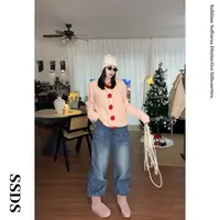 SSDS【砖红旧梦】手工立体玫瑰慵懒精致刺绣保暖针织衫外套冬季穿搭