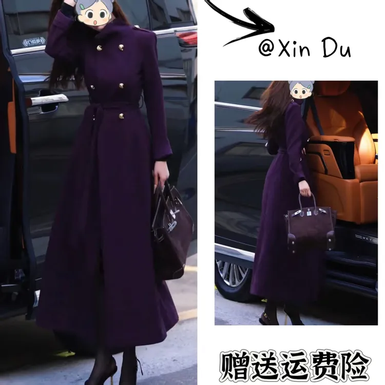 2025秋冬季新款时尚显瘦气质女士网红洋气风衣百搭款D24162