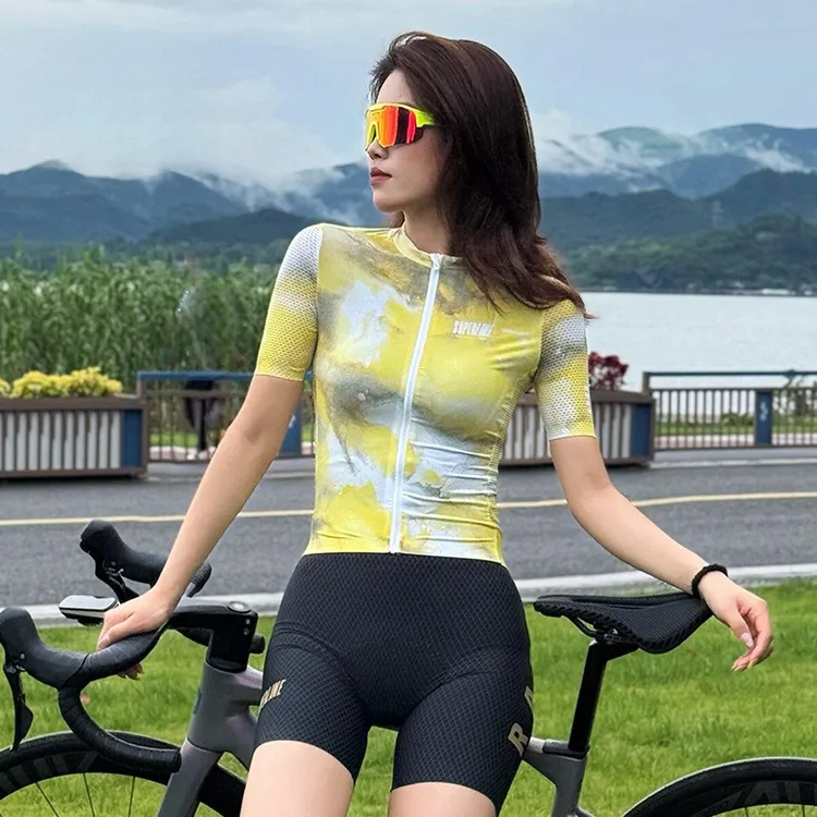 「25新品-初夏男女」短袖公路骑行服速干透气轻薄扎染风春夏