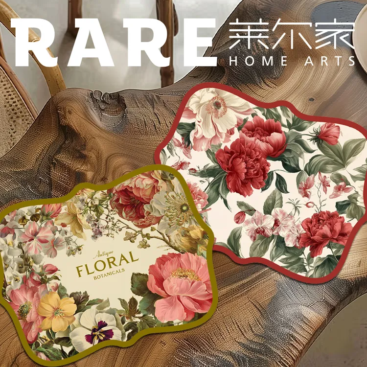 【有为专属】【买一赠一】复古花伴30*40硅藻泥垫子沥水垫防烫吸水
