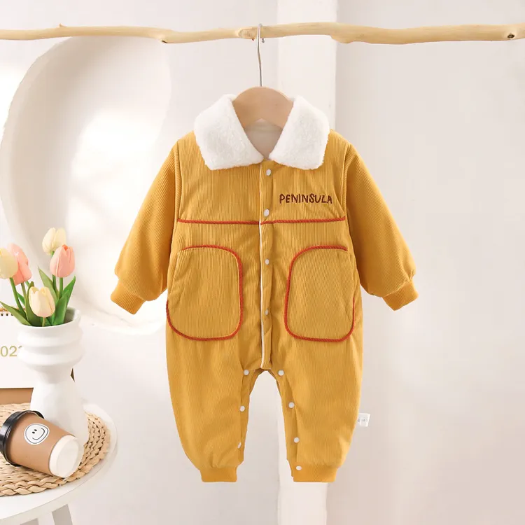 3周岁以上连体衣秋冬款外套婴儿夹棉哈衣保暖秋冬季爬服薄棉新生