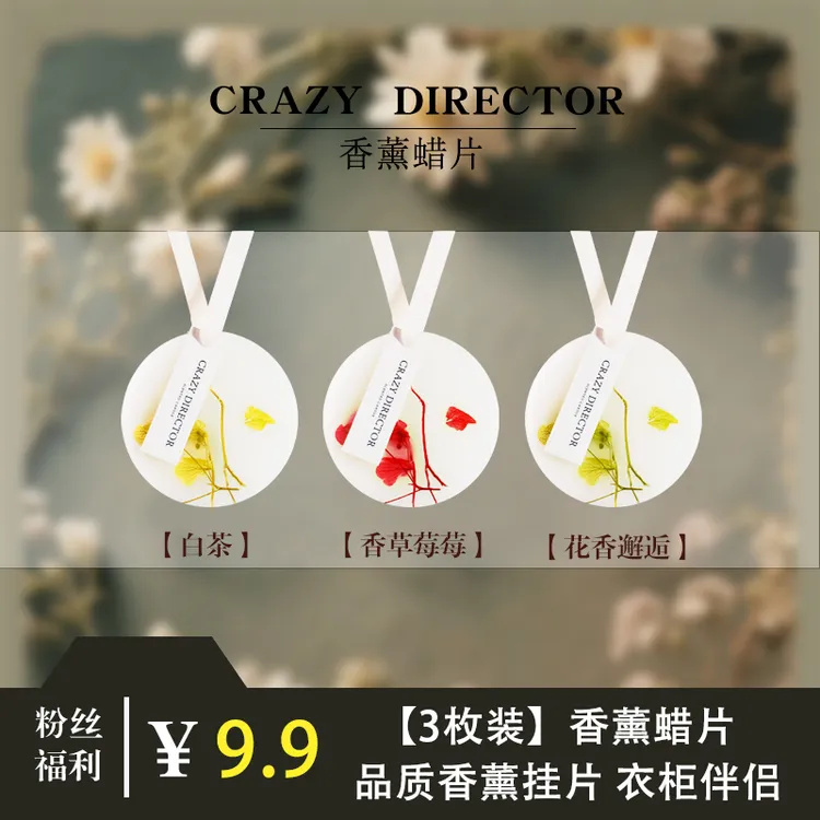 【3片装】香薰蜡片植物精油室内持久留香衣柜卧室厕所除味挂件香氛
