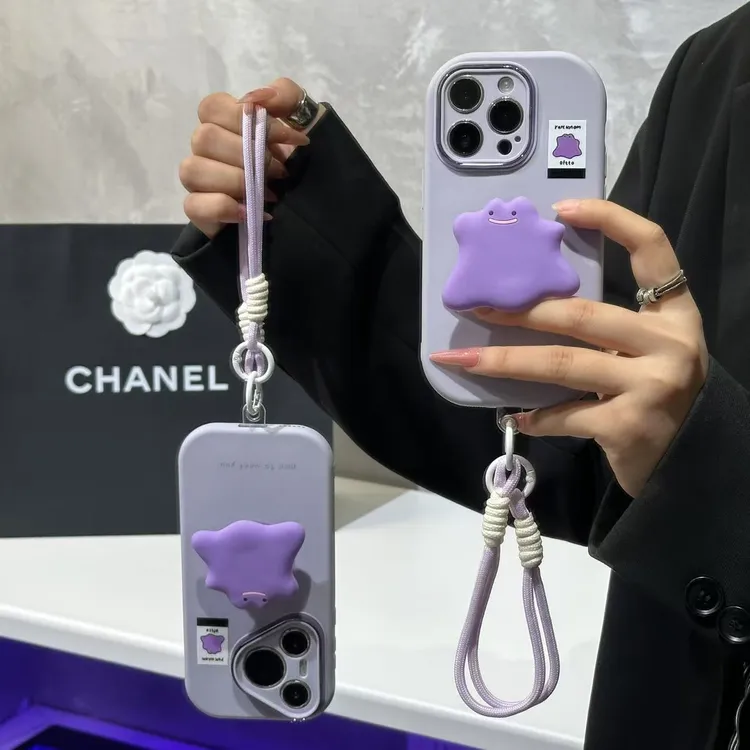 奥菲顿紫怪兽标签支架挂绳适用苹果17/16手机壳华为vivoppo小米15