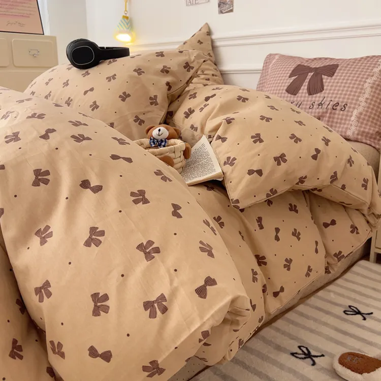 可爱卡通纯棉床上四件套全棉儿童宿舍单人被套床品2025床单三件套