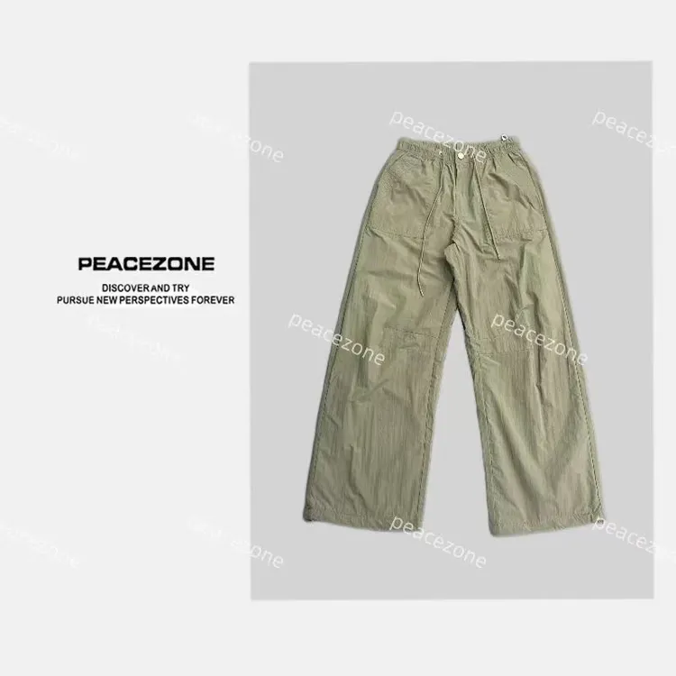 Peacezone 【工装棉裤】秋冬新款抽绳松紧腰休闲棉裤/9459