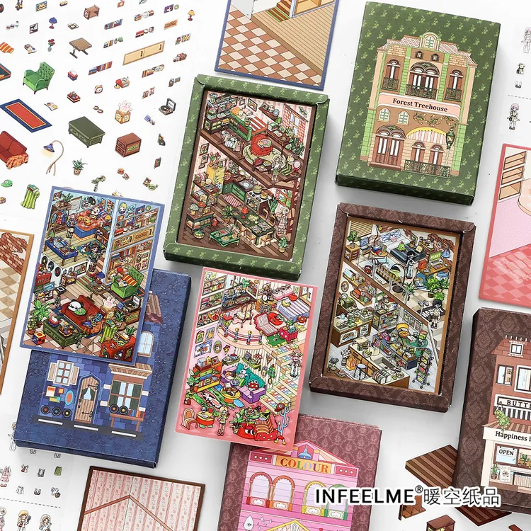 infeel.me我的小屋十弹3D立体造景微缩英菲造景贴纸手工diy贴纸