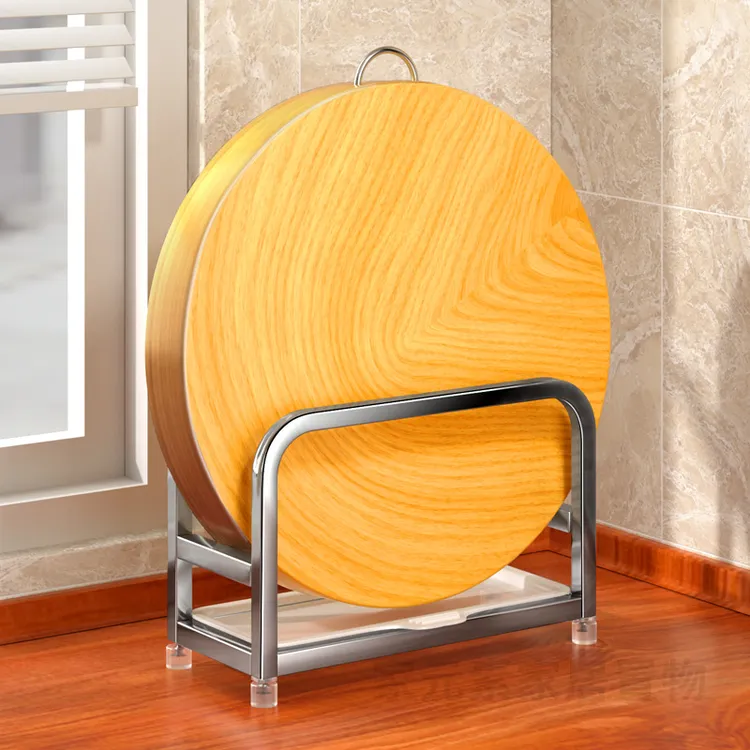 304厨房砧板架免打孔架子案板极简风加厚收纳架不锈钢台式置物架