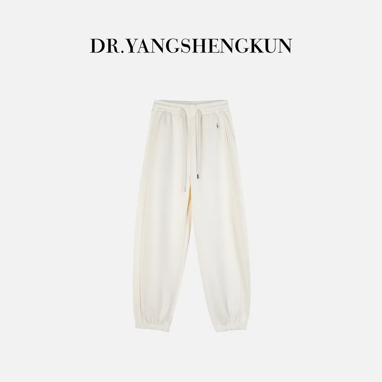 杨圣坤2025冬季新品超柔婴儿绒小马刺绣束脚卫裤休闲裤ES25102255