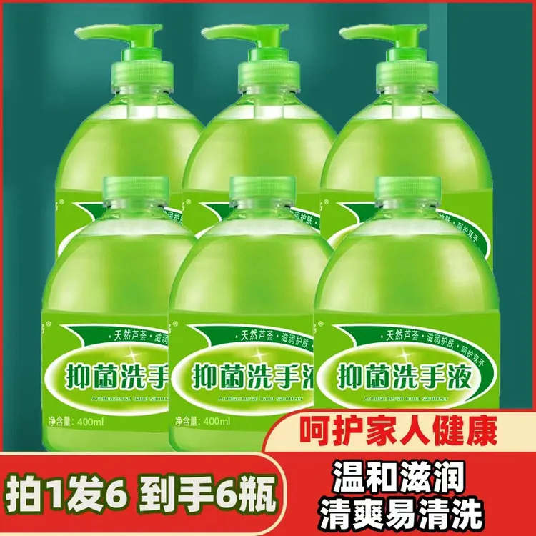 拍1发六芦荟抑菌洗手液家用清洗学生清爽清香型送三个泵头