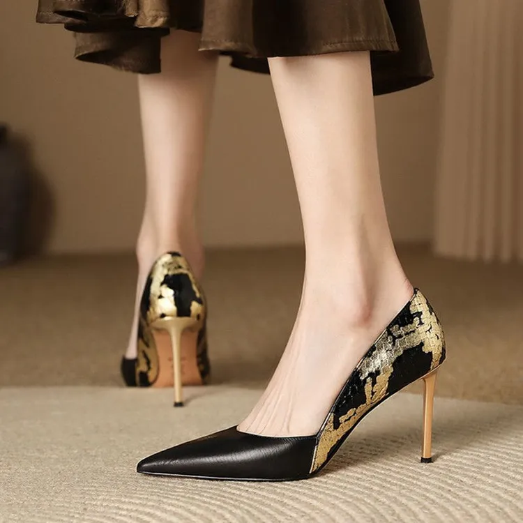 浅口增高洋气优雅超纤皮鞋底tpu透气耐磨细跟女新款