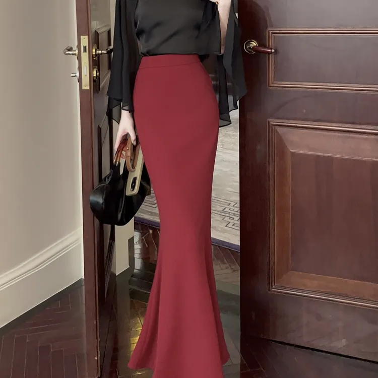MD进进原创【人鱼美人】2025新款显瘦气质时尚百搭高级包臀鱼尾半裙