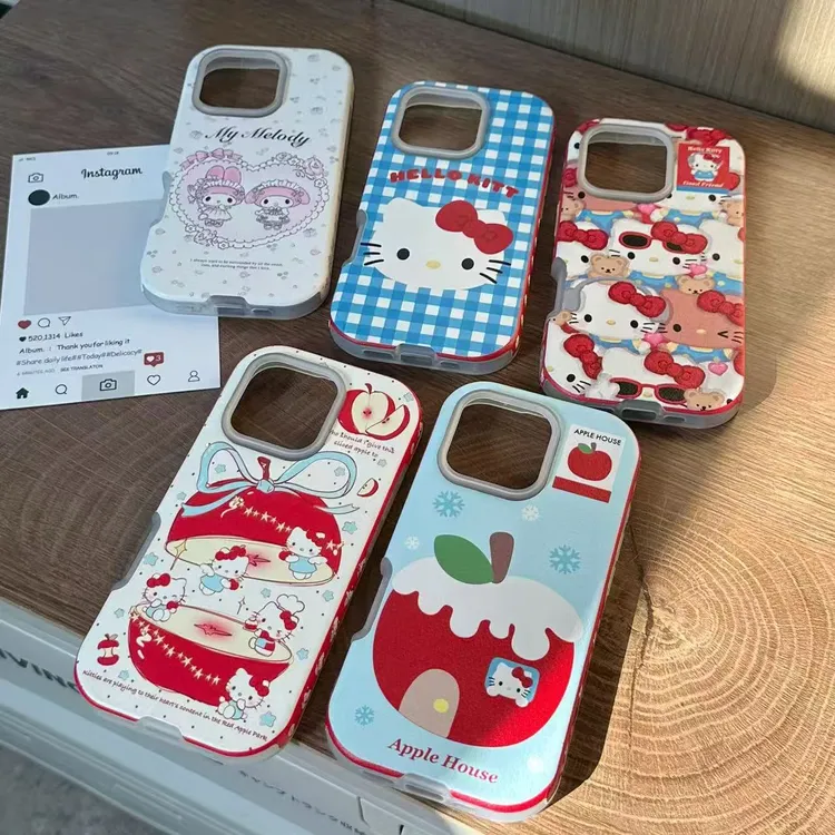秋冬新款皮纹可爱美乐蒂kt适用苹果17promax手机壳iphone16/15/14