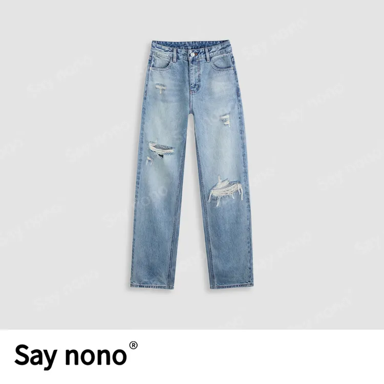 懒猫nono│Saynono 牛仔休闲直筒裤/RCu8112