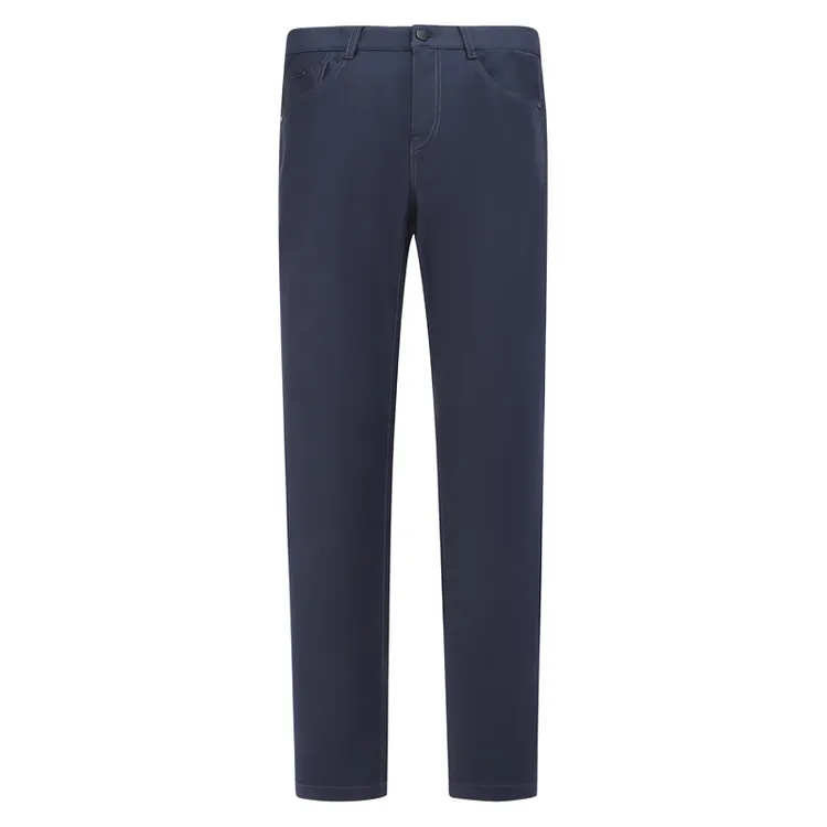 J1715鸟春秋男式休闲裤 棉中腰修身商务休闲长裤弹力 深蓝色